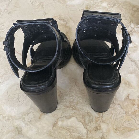 Rag & Bone Deane Leather T-Strap Sandals Stacked Heel - Picture 11 of 16